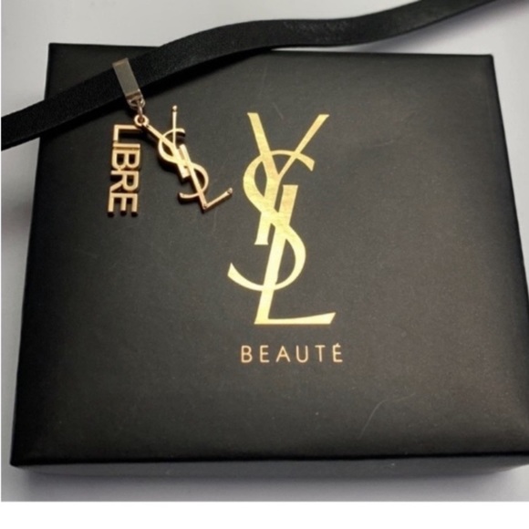 New YSL Black leather Necklace and or Bracelet with gold tone charms - Picture 2 of 9